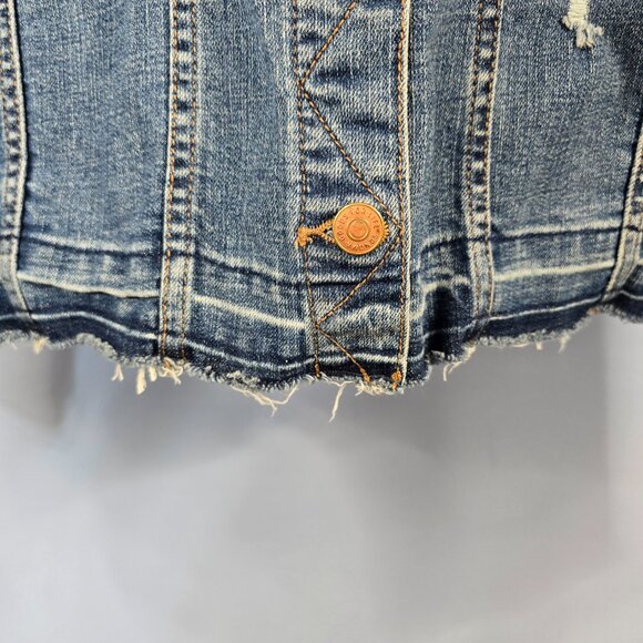 Sonoma Goods for Like Everyday Jean Trucker Jacket Distressed & Frayed XXL (Q-5) - Picture 4 of 8